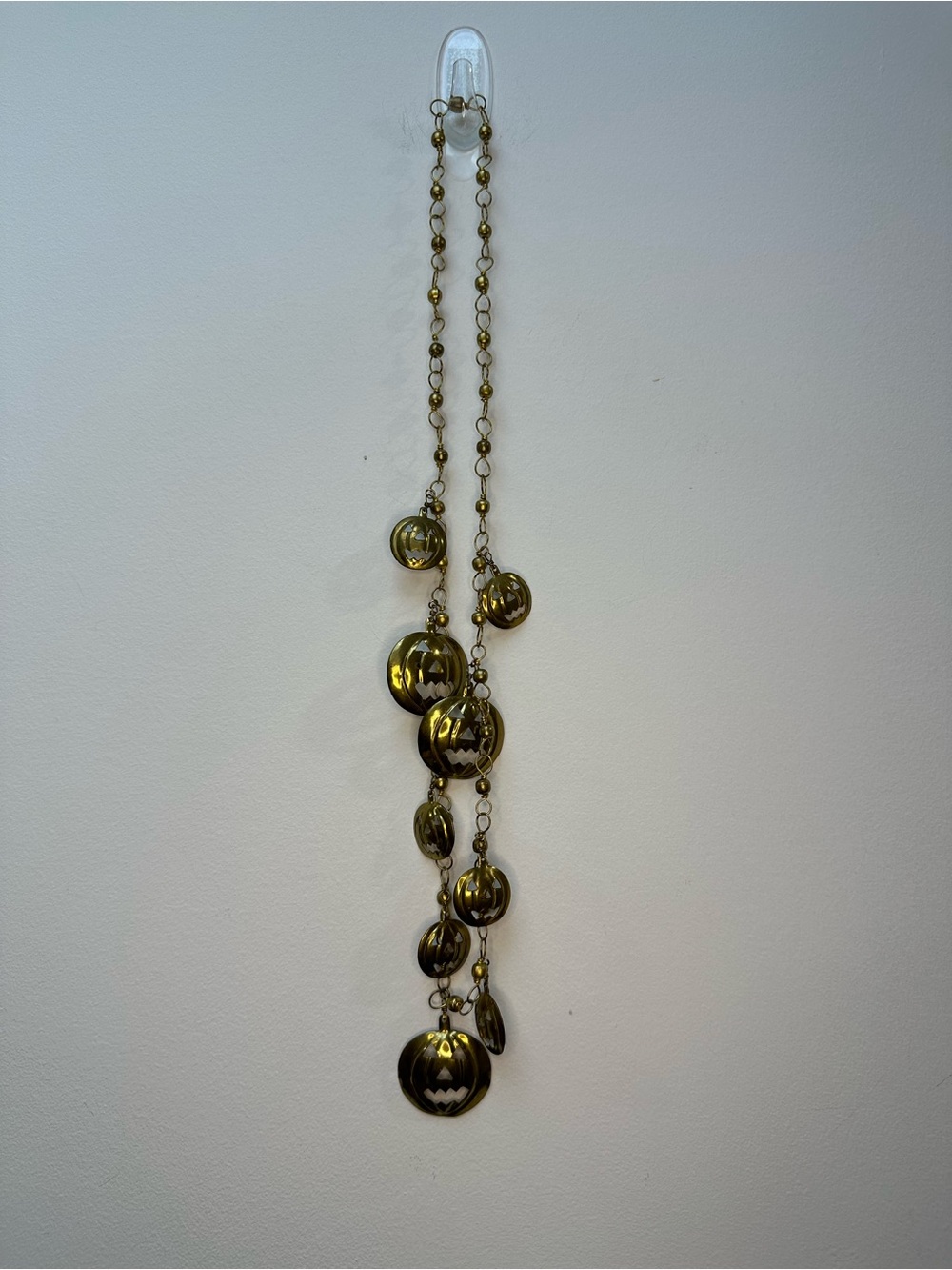 Vintage Brass Pumpkin Charm Necklace - Women Jewelry 16” - Picture 9 of 9
